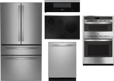 5 Piece Package Includes Refrigerator, Cooktop, Wall Oven, Microwave And Dishwasher